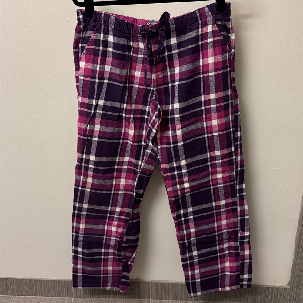 Core Plaid Pajama Pants Size M Color Purple Pink White